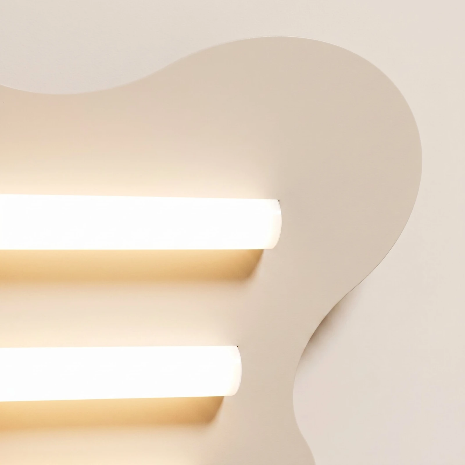 Ceiling lamp 66 cm – wavy beige steel, 3x S14d