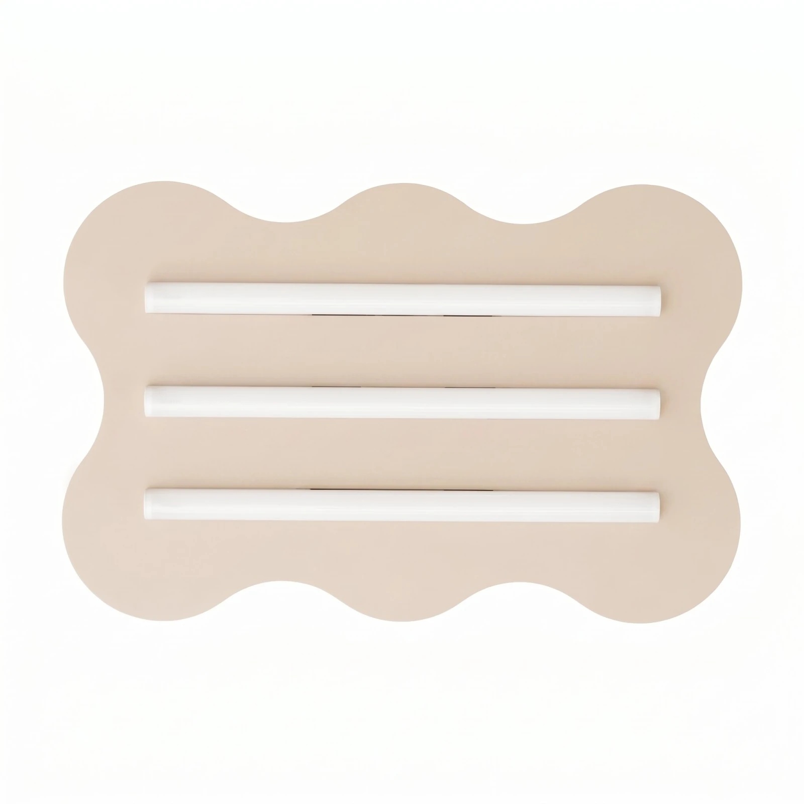 Ceiling lamp 66 cm – wavy beige steel, 3x S14d