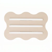 Ceiling lamp 66 cm – wavy beige steel, 3x S14d - Image 1