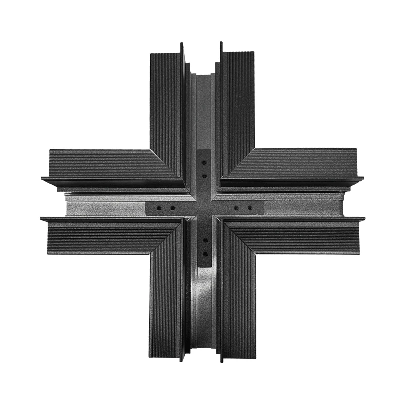 Trimless Magnetic Track Cross Connector, Matt Black