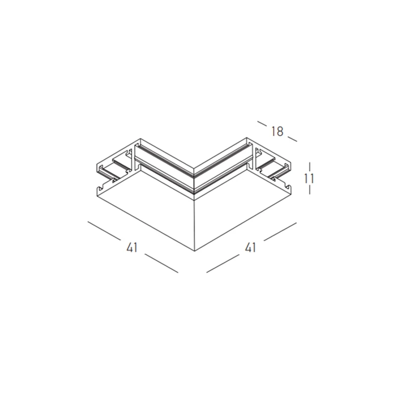 Outer Corner for 48V Magnetic Track, Matt Black (2513)