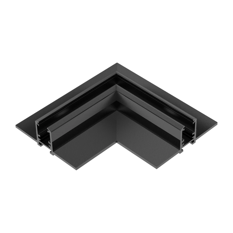 Trimless Recessed Magnetic Track Horizontal Corner, Sandy Black