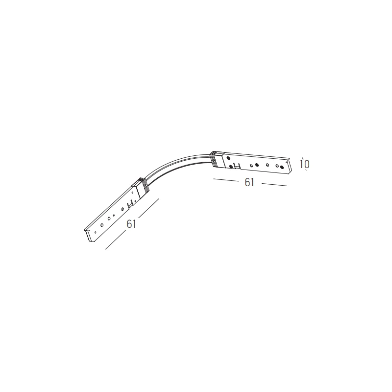 Flexible Connector for Magnetic Track, Black