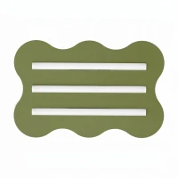 Ceiling lamp 66 cm – wavy shape, olive green, 3x S14d - Image 2
