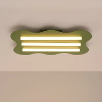 Ceiling lamp 66 cm – wavy shape, olive green, 3x S14d - Image 1
