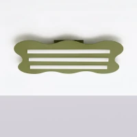 Ceiling lamp 66 cm – wavy shape, olive green, 3x S14d - Image 3