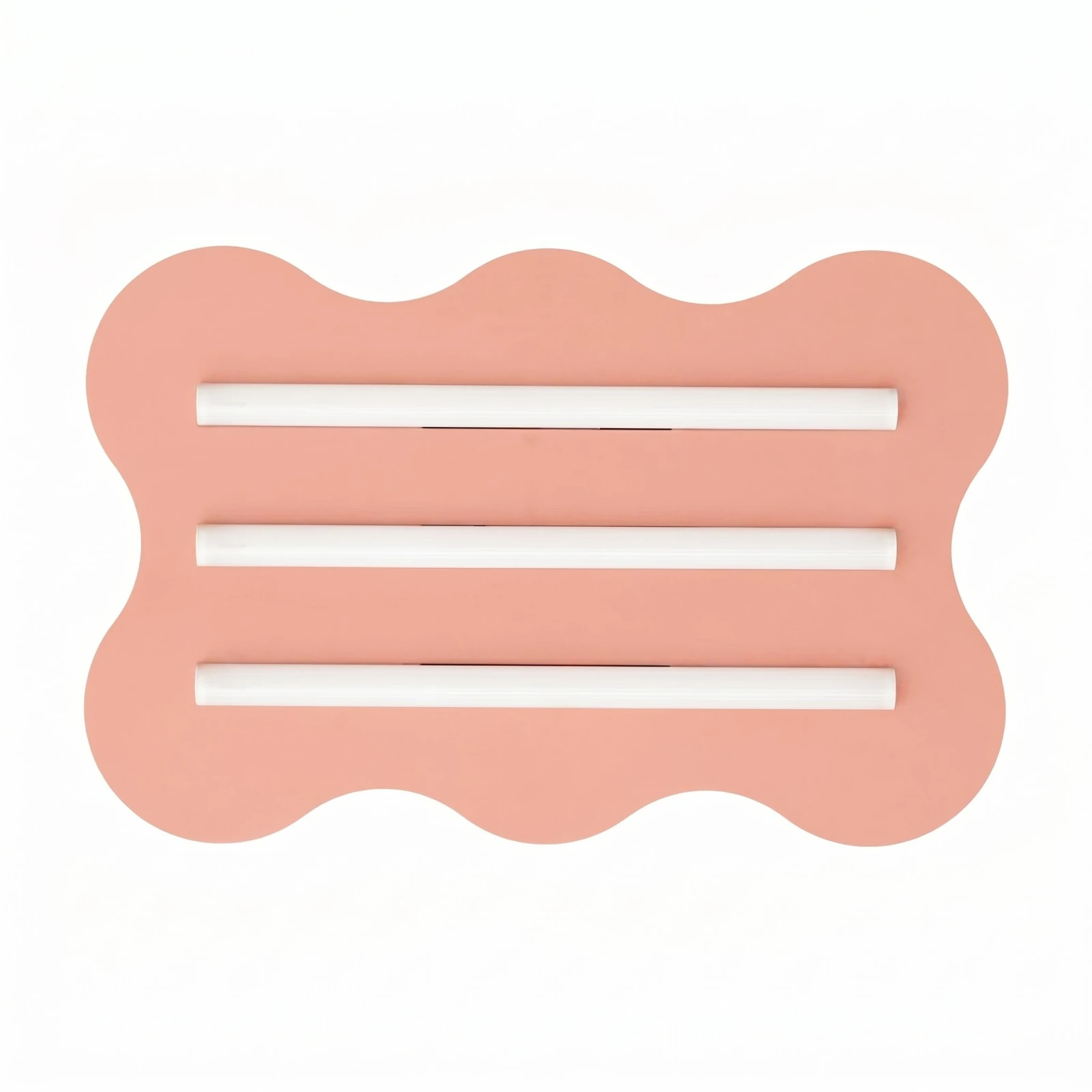 Ceiling lamp 66 cm – wavy, peach, 3 S14d light lines