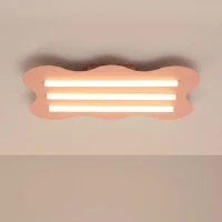 Ceiling lamp 66 cm – wavy, peach, 3 S14d light lines - Image 1