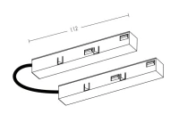 Vertical Corner Flex Connector for Magnetic Track, White - Image 2
