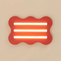Ceiling lamp 66 cm – wavy red design, 3x S14d - Image 4