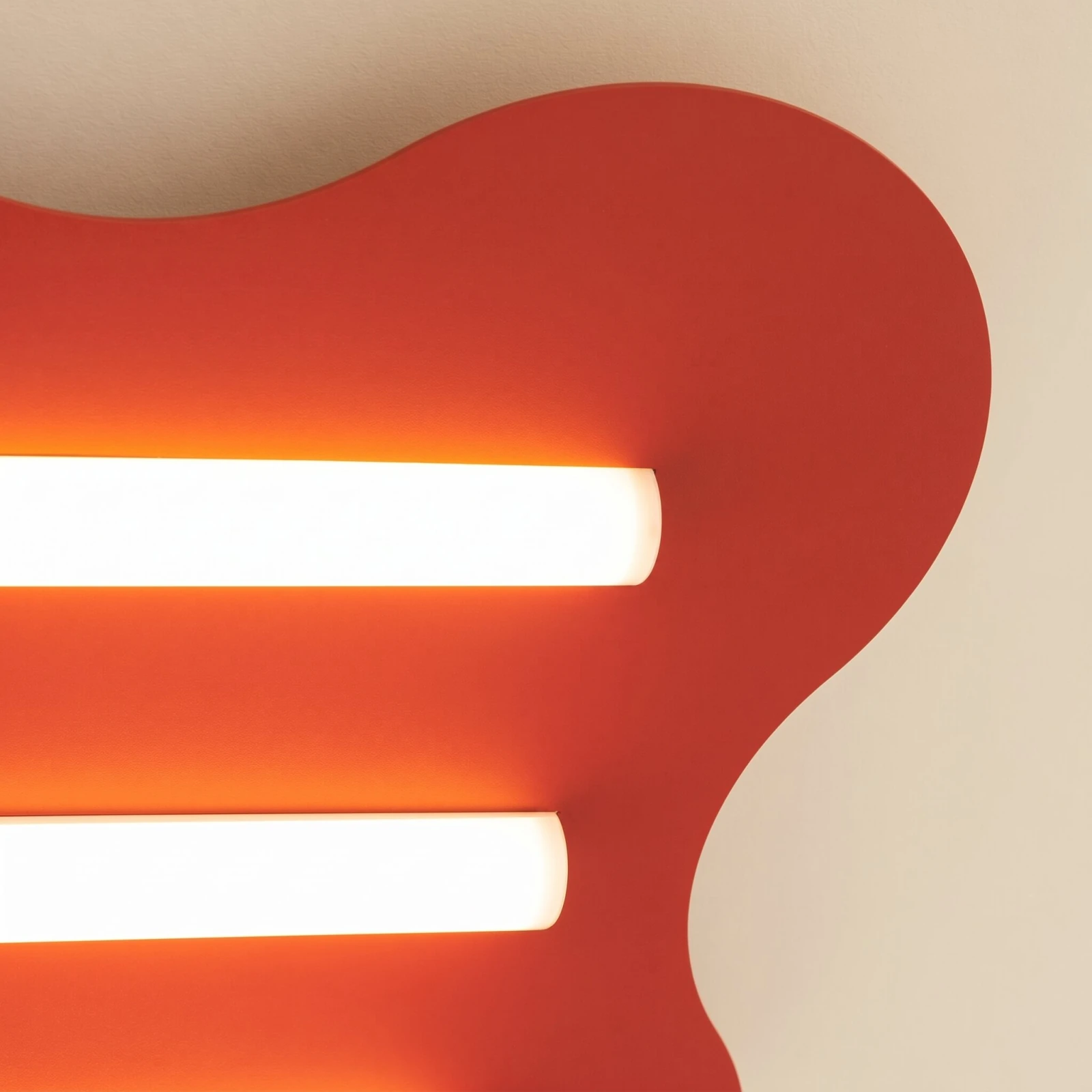 Ceiling lamp 66 cm – wavy red design, 3x S14d