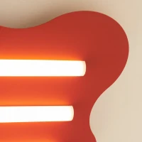 Ceiling lamp 66 cm – wavy red design, 3x S14d - Image 5