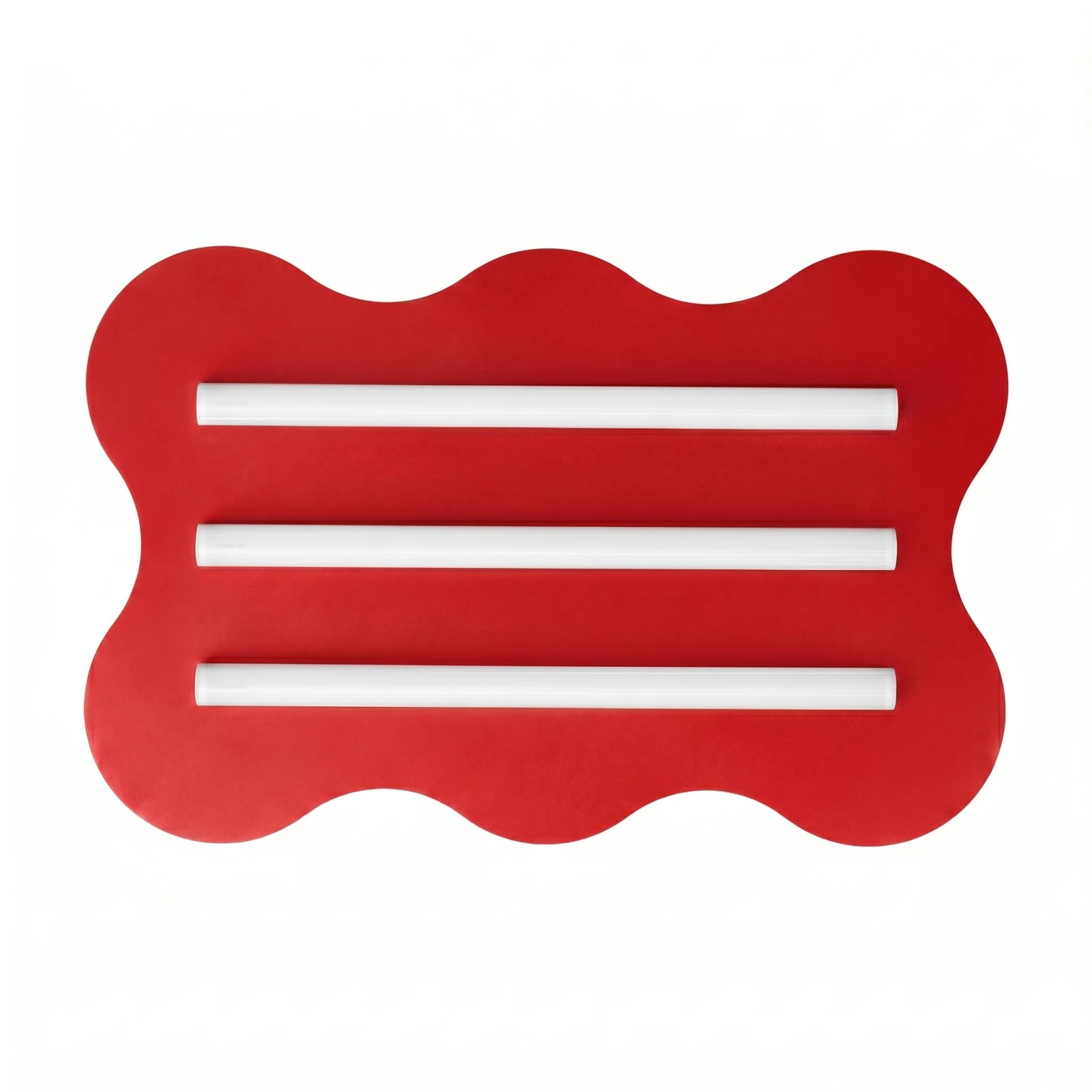 Ceiling lamp 66 cm – wavy red design, 3x S14d