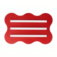 Ceiling lamp 66 cm – wavy red design, 3x S14d - Image 2