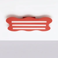 Ceiling lamp 66 cm – wavy red design, 3x S14d - Image 3