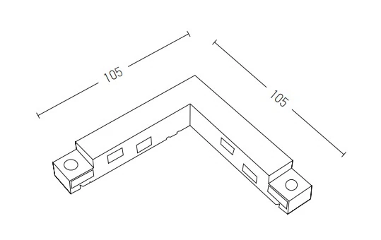 Magnetic Track System L-Connector, White (105mm)