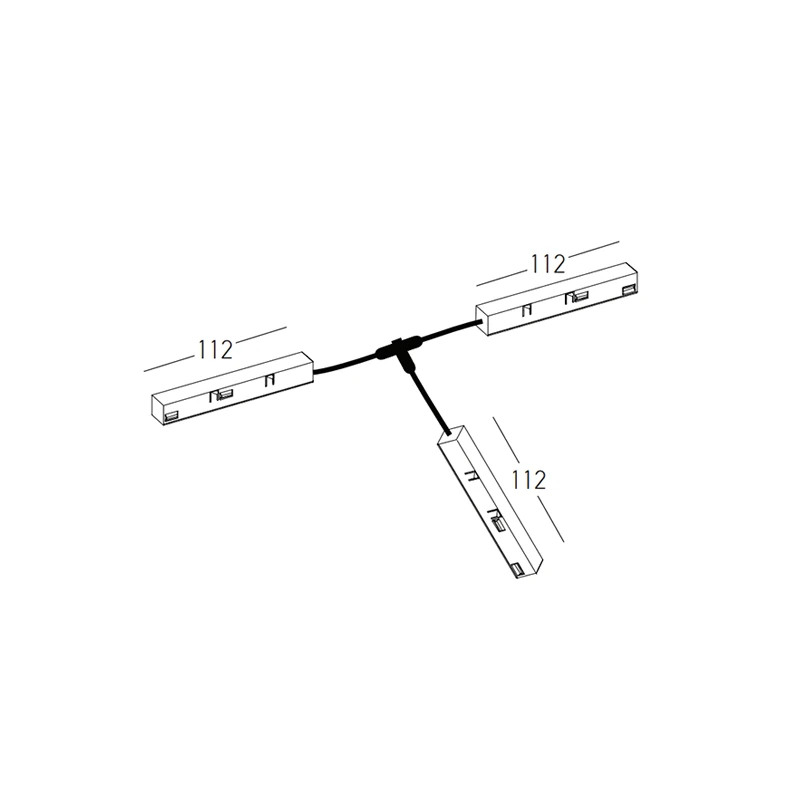 48V Magnetic Track T-Connector, Black