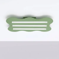 Ceiling lamp 66 cm – wavy linear, sage, 3xS14d - Image 3