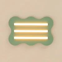 Ceiling lamp 66 cm – wavy linear, sage, 3xS14d - Image 4