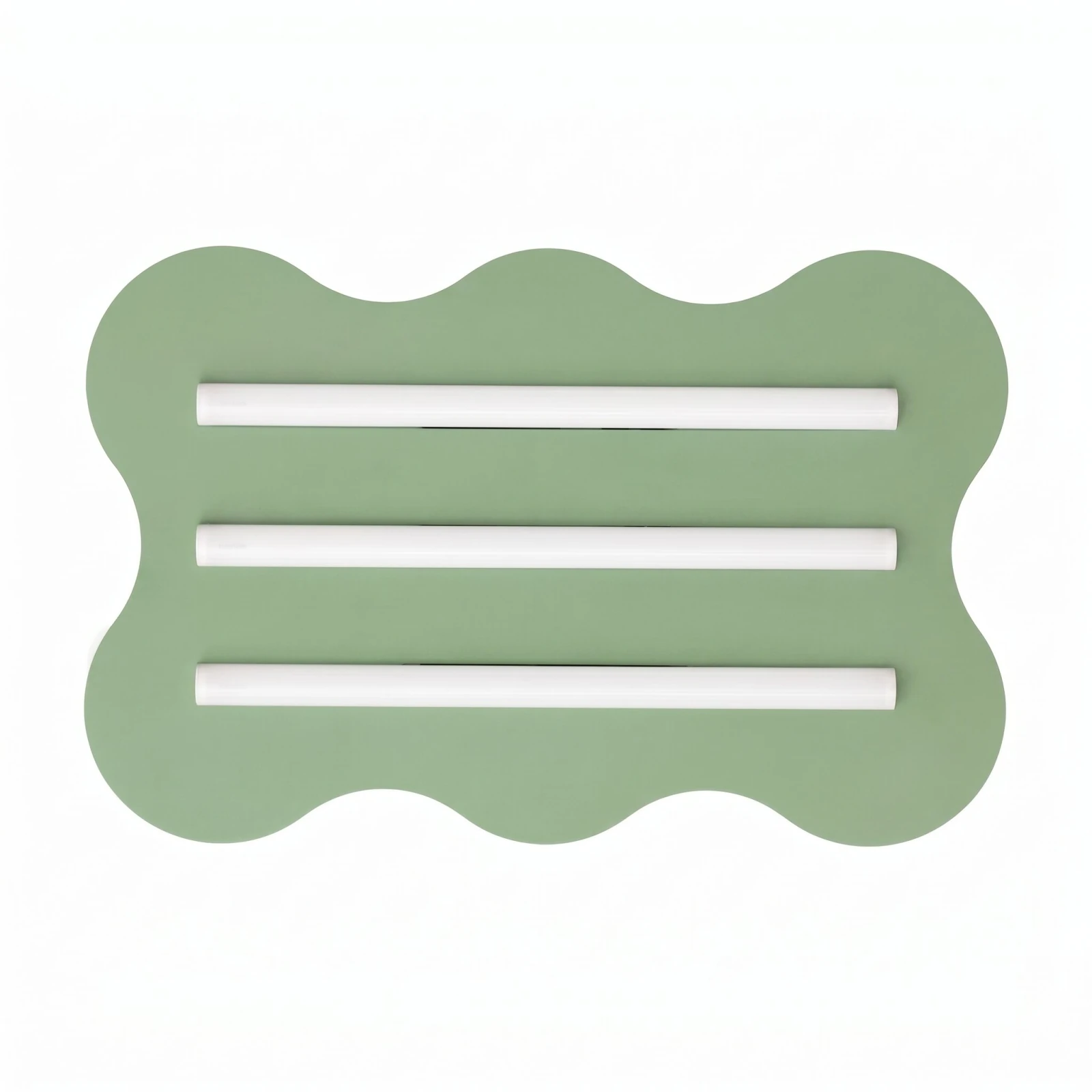 Ceiling lamp 66 cm – wavy linear, sage, 3xS14d