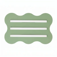 Ceiling lamp 66 cm – wavy linear, sage, 3xS14d - Image 2