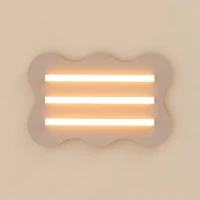 Lubinis šviestuvas 66 cm – banguota forma, pilkai ruda, 3 S14d LED - Nuotrauka 4