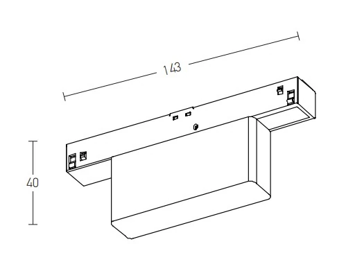 Magnetinio bėgelio maitinimo blokas, 143 mm, juodas