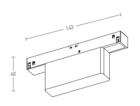 Magnetinio bėgelio maitinimo blokas, 143 mm, juodas - Nuotrauka 2