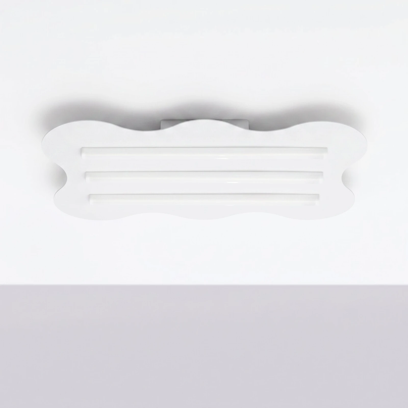 Ceiling lamp 66 cm – wavy, light blue, 3x S14d