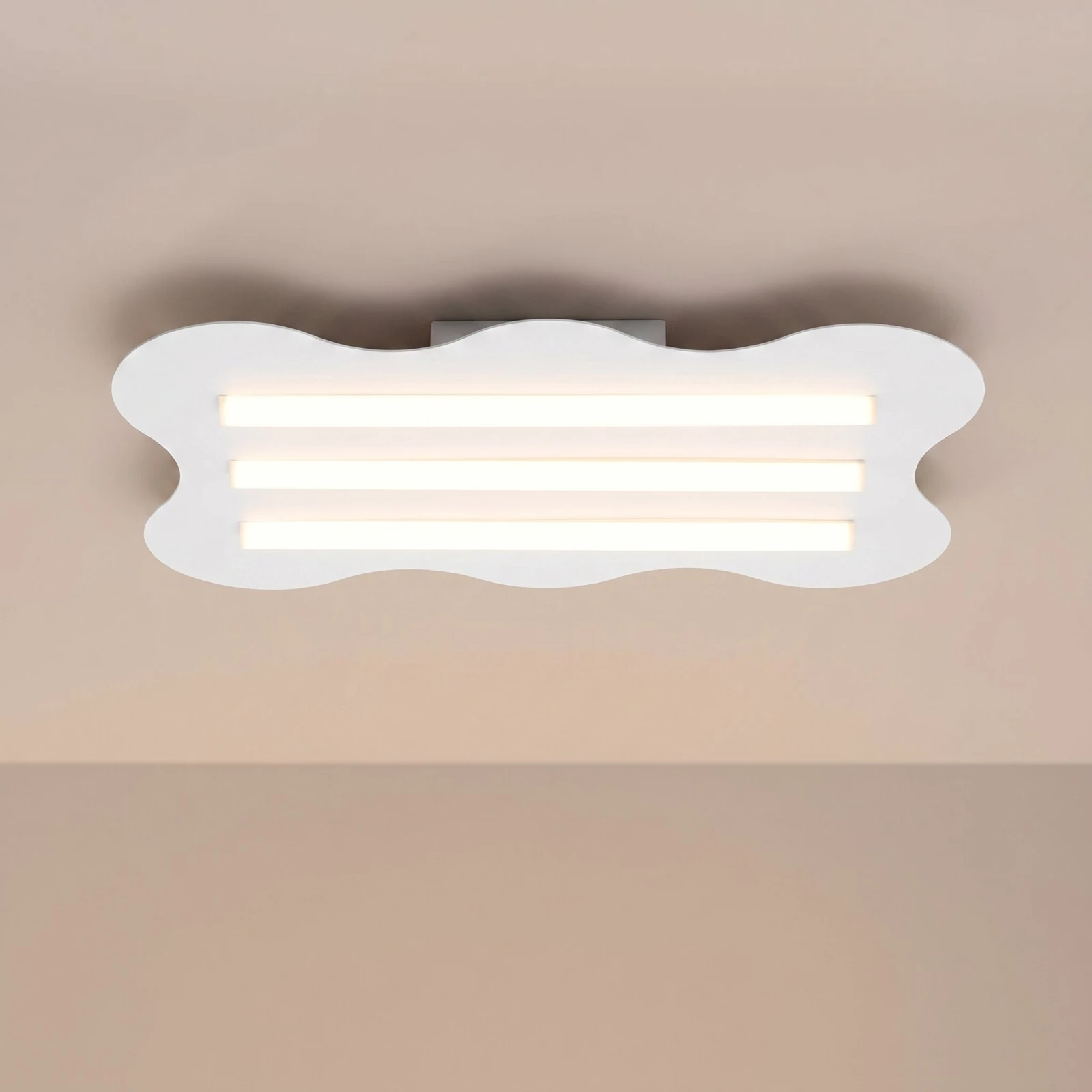 Ceiling lamp 66 cm – wavy, light blue, 3x S14d
