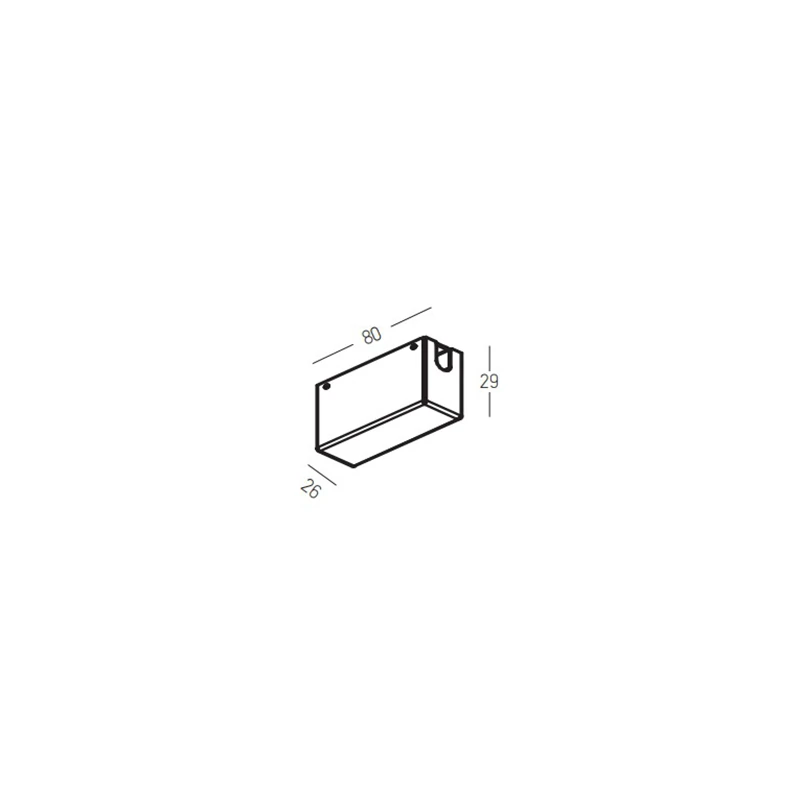 Track Mounting Bracket with Cable Entry 80×26×29 mm, Sandy White