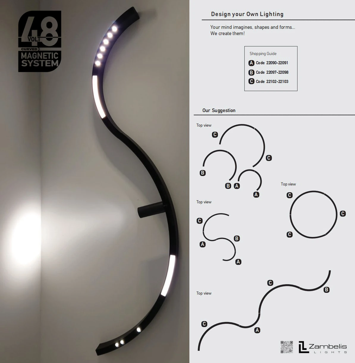 Flexible Magnetic LED Track Profile, Matt Black