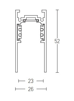 Magnetic Track Rail 205 cm, 48V, Sandy White