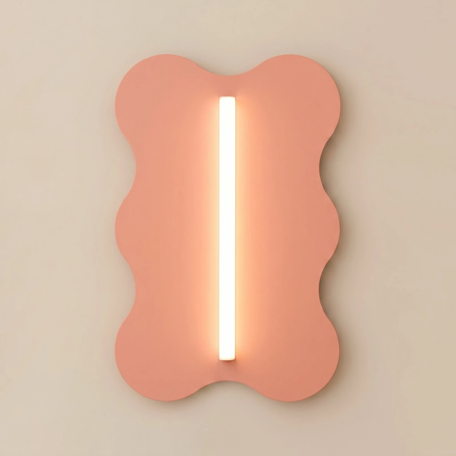 Sieninis šviestuvas 66 cm – banguota forma, persikinis, S14d LED