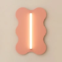 Sieninis šviestuvas 66 cm – banguota forma, persikinis, S14d LED - Nuotrauka 4