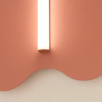 Sieninis šviestuvas 66 cm – banguota forma, persikinis, S14d LED - Nuotrauka 5