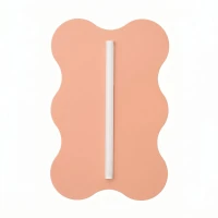 Sieninis šviestuvas 66 cm – banguota forma, persikinis, S14d LED - Nuotrauka 2