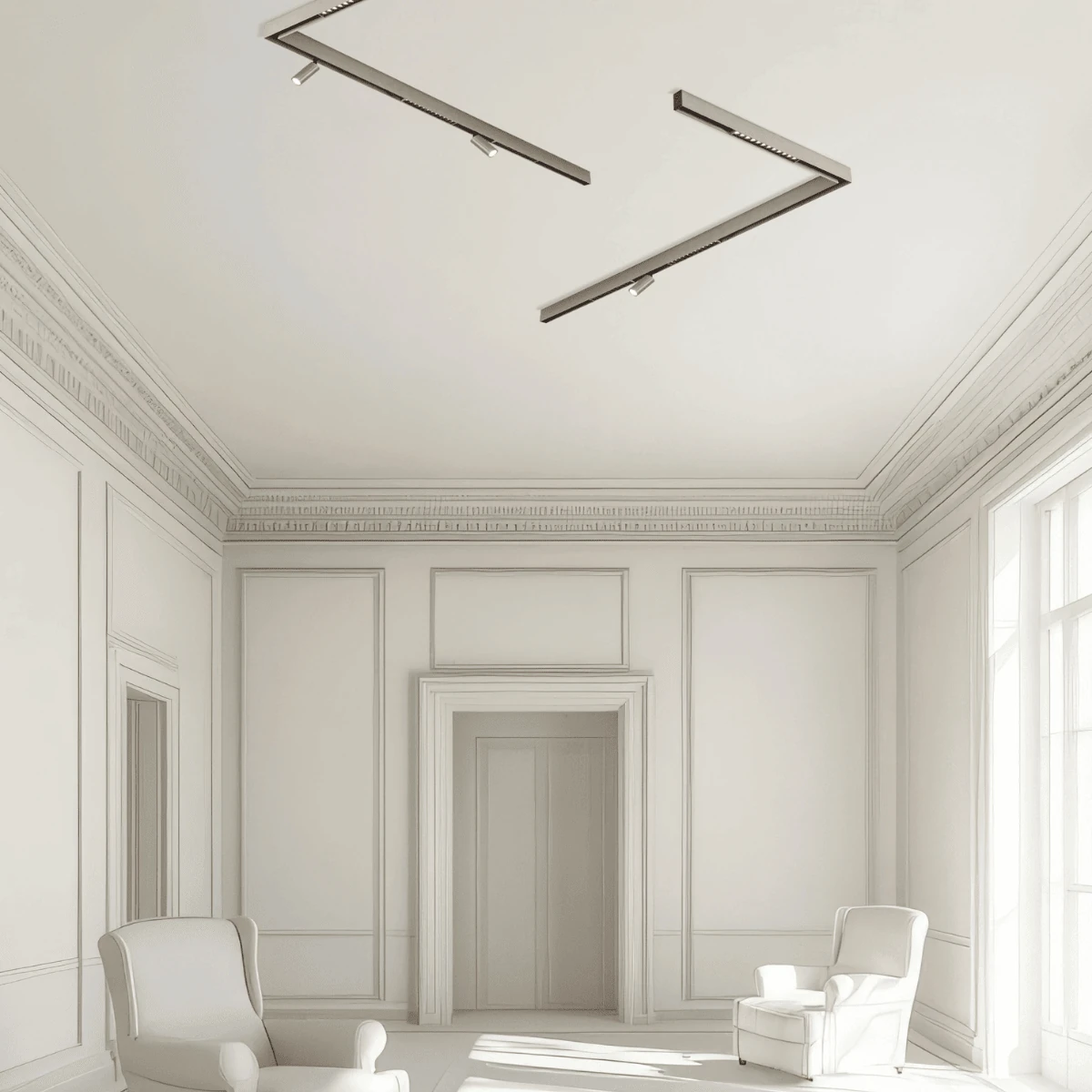 Grey/Black 48V Magnetic LED Track System, Surface/Pendant