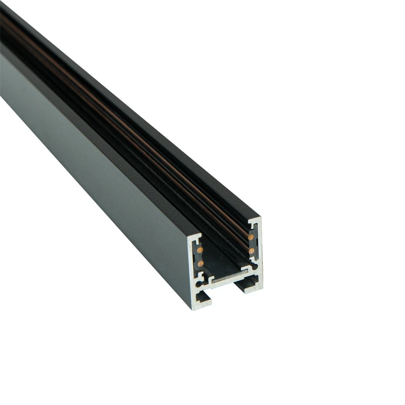 Paviršinis / pakabinamas 48 V magnetinis bėgelis, 3 m, matinė juoda (2085B-3)
