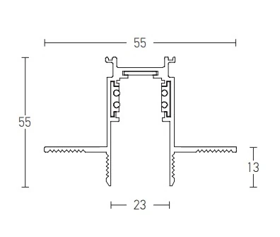 Circular Trimless Magnetic LED Track System, 48V, Matt Black