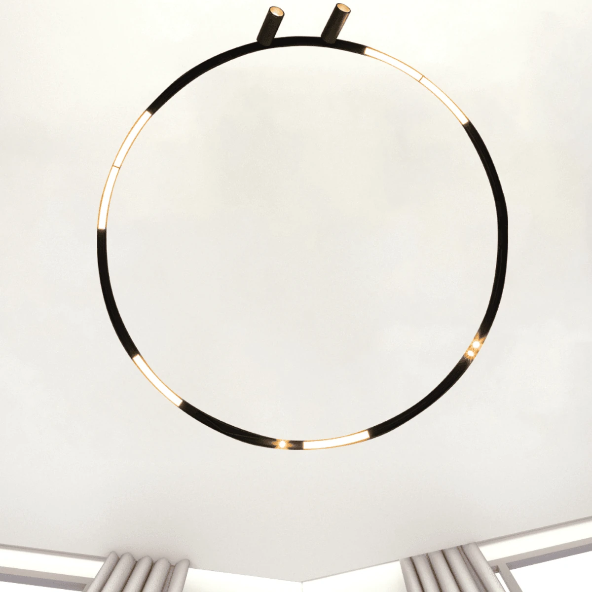 Circular Trimless Magnetic LED Track System, 48V, Matt Black