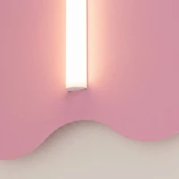 66 cm wall lamp – wavy pink steel backplate, S14d light source - Image 5