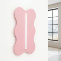 66 cm wall lamp – wavy pink steel backplate, S14d light source - Image 3