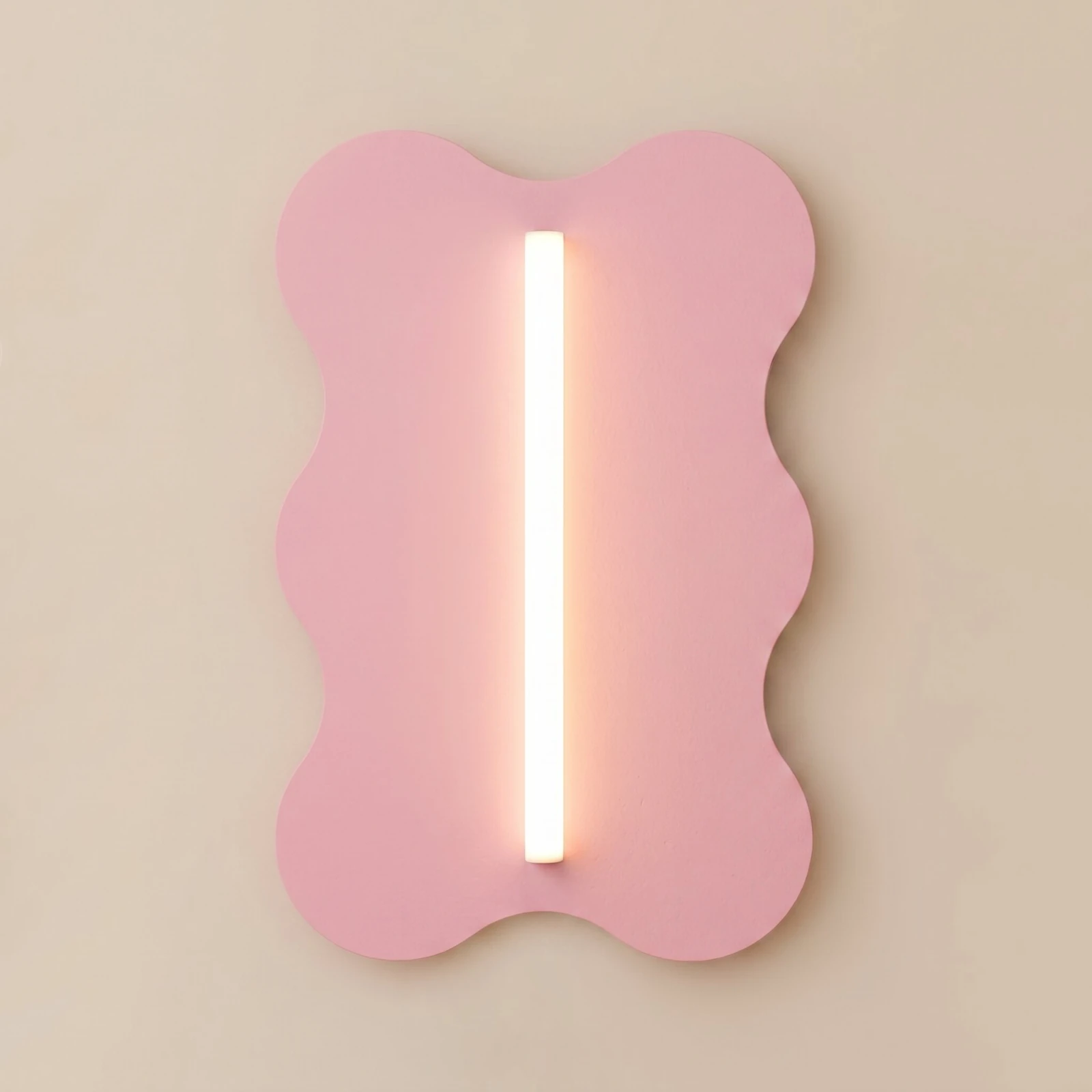 66 cm wall lamp – wavy pink steel backplate, S14d light source