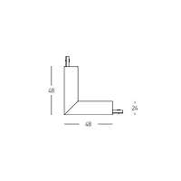 Vertical Corner for 48V Magnetic Track, Black - Image 2