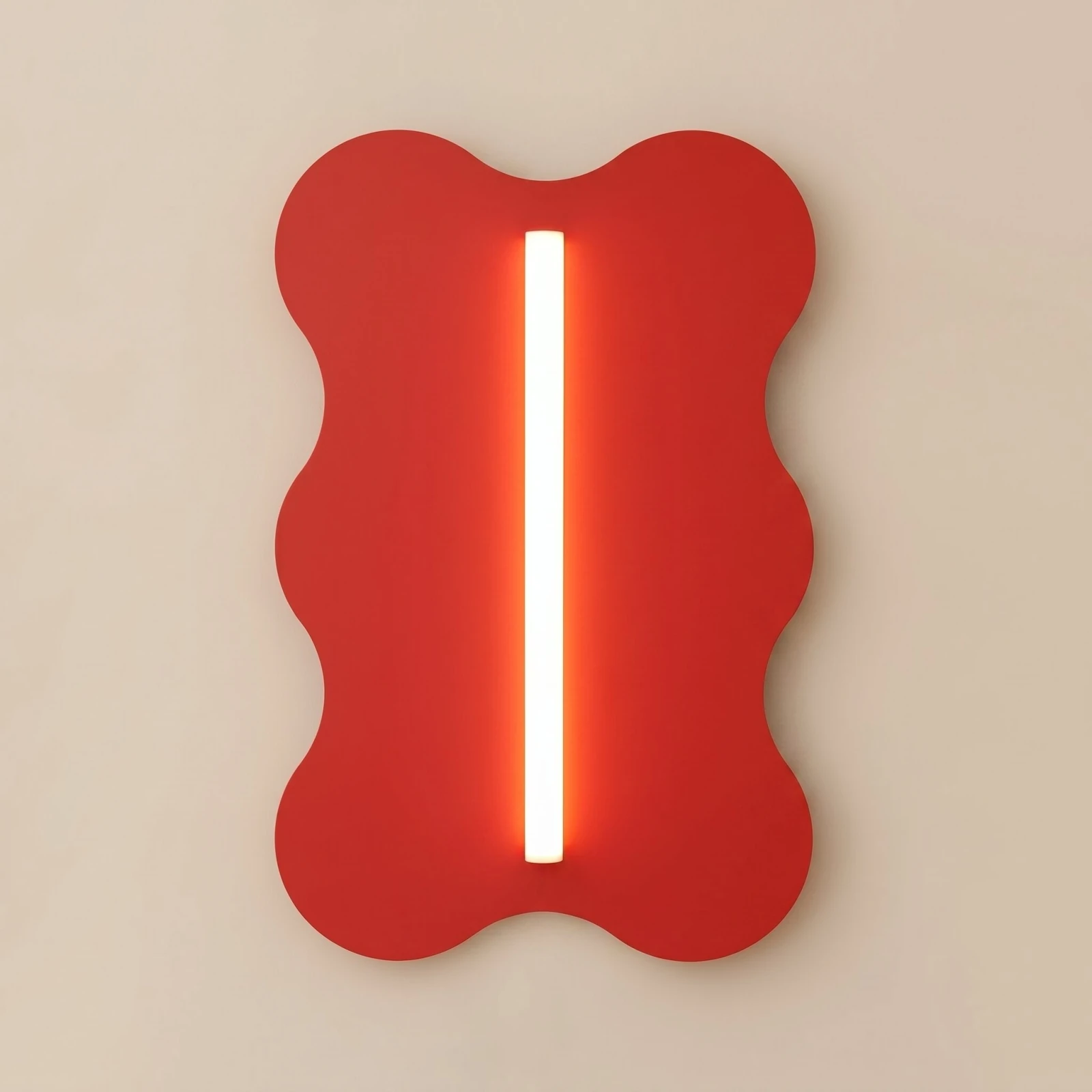 Sieninis šviestuvas 66 cm – banguota forma, mokos spalva, S14d LED