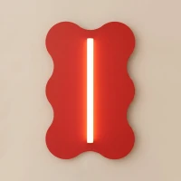 Sieninis šviestuvas 66 cm – banguota forma, mokos spalva, S14d LED - Nuotrauka 4