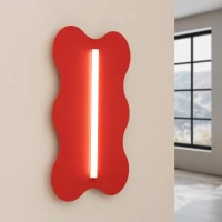 Sieninis šviestuvas 66 cm – banguota forma, mokos spalva, S14d LED - Nuotrauka 1