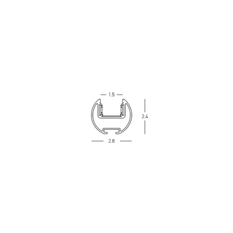 Suspended Magnetic Track 202 cm, 48V, Matt Black