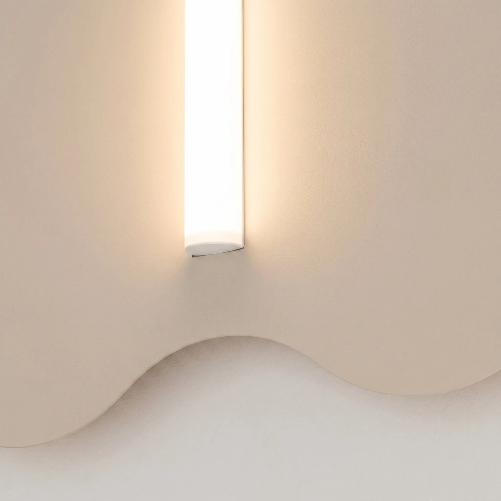 Sieninis šviestuvas 66 cm – banguota plokštė, terakota, S14d LED
